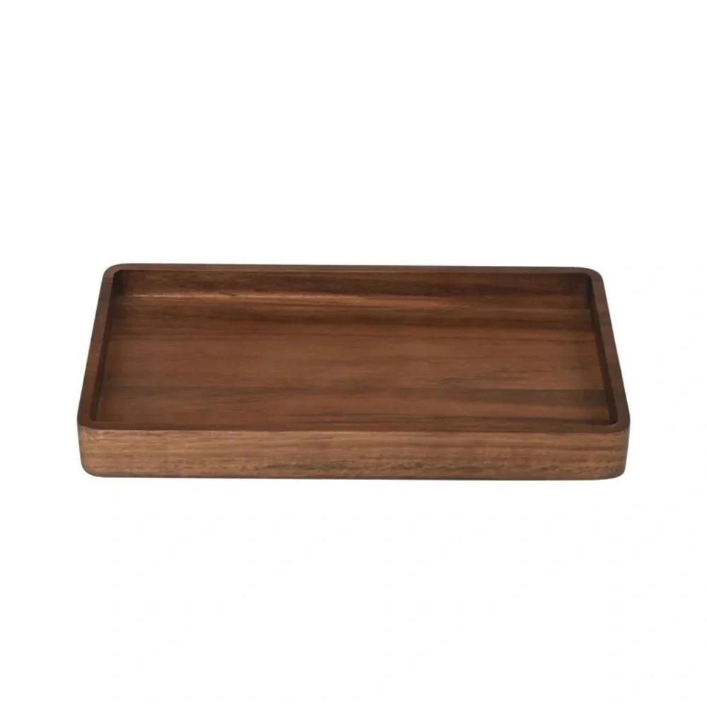 BETTER HOME & GARDENS 3 Pc Acacia Wood & Glass Bath Accessories Set